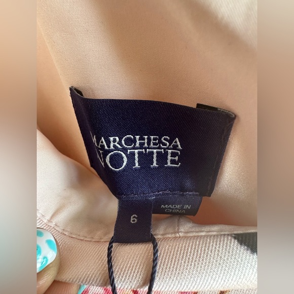 Marchesa Notte Floral Print One Shoulder Mini Dress - Picture 4 of 8